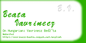beata vavrinecz business card